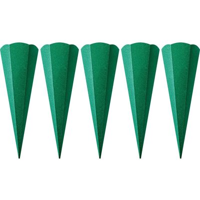 folia Schultüten-Rohling "Glitter", 5 Stück - Green folia Schultüten-Rohling "Glitter", 5 Stück - Green