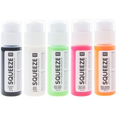 Rico Design Squeeze Acrylic Marker Set - Neon Rico Design Squeeze Acrylic Marker Set - Neon