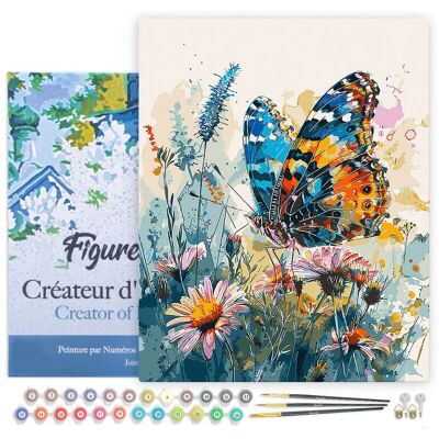 Figured'Art Malen nach Zahlen auf Keilrahmen, 40 x 50 cm - Schmetterlinge und Blumen Figured'Art Malen nach Zahlen auf Keilrahmen, 40 x 50 cm - Schmetterlinge und Blumen