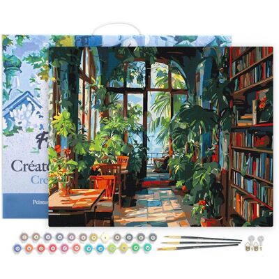 Figured'Art Malen nach Zahlen auf Keilrahmen, 40 x 50 cm - Gewächshausbibliothek Figured'Art Malen nach Zahlen auf Keilrahmen, 40 x 50 cm - Gewächshausbibliothek