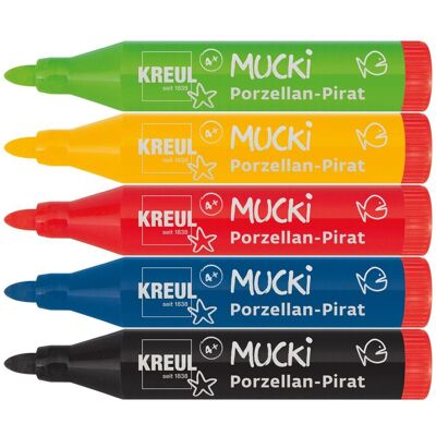 Kreul Kinder Mucki Porzellan-Pirat, Porzellanmalstift, 5er-Set Kreul Kinder Mucki Porzellan-Pirat, Porzellanmalstift, 5er-Set