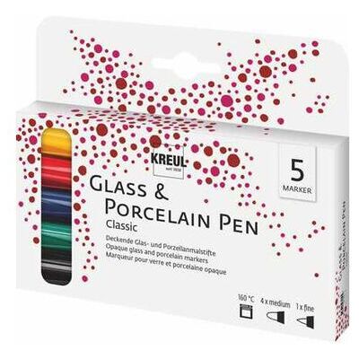 Kreul Kreative KREUL Glass & Porcelain Pen "Classic", 5er-Set Kreul Kreative KREUL Glass & Porcelain Pen "Classic", 5er-Set