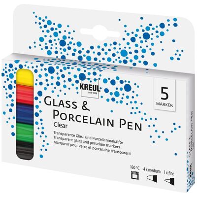 Kreul Kreative KREUL Glass & Procelain Pen "Clear", 5er-Set Kreul Kreative KREUL Glass & Procelain Pen "Clear", 5er-Set