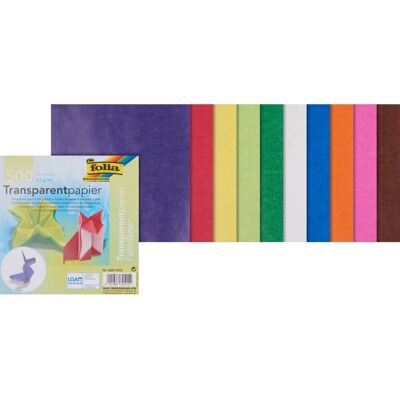 Folia Transparentpapier-Faltblätter 15x15cm - 500 Blatt - Mehrfarbig Folia Transparentpapier-Faltblätter 15x15cm - 500 Blatt - Mehrfarbig