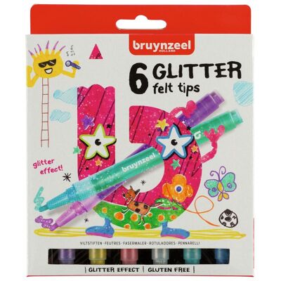 Bruynzeel Filzstifte "Glitter", 6tlg. Bruynzeel Filzstifte "Glitter", 6tlg.
