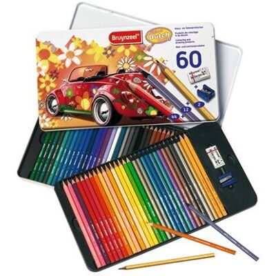 Bruynzeel Buntstifte im Metallkasten, 60 Stück Bruynzeel Buntstifte im Metallkasten, 60 Stück