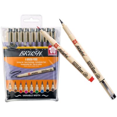 Sakura Pigma brush Pinselstifte, 9er-Set Sakura Pigma brush Pinselstifte, 9er-Set