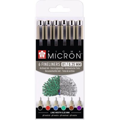 Sakura Pigma Micron Set - Größe 0,25 mm Sakura Pigma Micron Set - Größe 0,25 mm