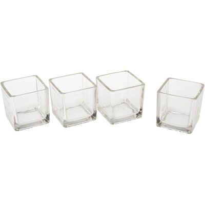 VBS Teelichtgläser "Cube", 4 Stück VBS Teelichtgläser "Cube", 4 Stück