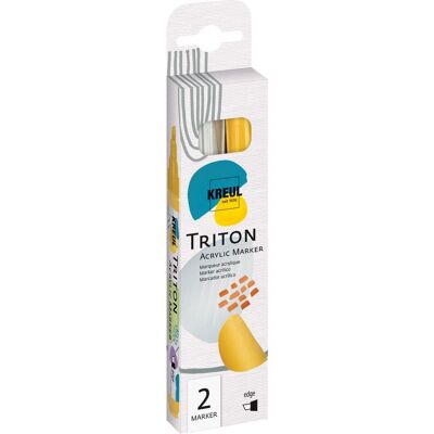 Kreul Künstler KREUL Triton Acrylic Marker "edge", 2er-Set, Silber & Gold Kreul Künstler KREUL Triton Acrylic Marker "edge", 2er-Set, Silber & Gold