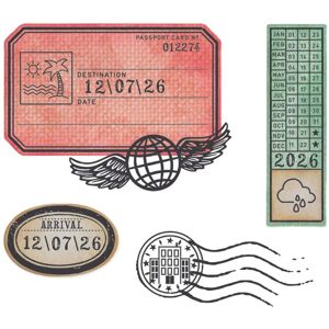 Sizzix Framelits Stanzschablone und Clear Stamps "Globetrotter’s Mark by 49 & Ma Sizzix Framelits Stanzschablone und Clear Stamps "Globetrotter’s Mark by 49 & Ma