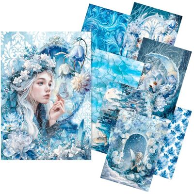 Ciao Bella Motiv-Strohseiden Sortiment "Frozen Land", 8er-Set Ciao Bella Motiv-Strohseiden Sortiment "Frozen Land", 8er-Set