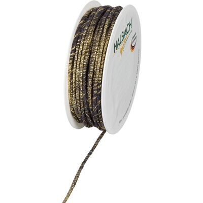 HALBACH Baumwoll Kordel mit Lurex und formbarer Drahtseele - Anthrazit/Gold HALBACH Baumwoll Kordel mit Lurex und formbarer Drahtseele - Anthrazit/Gold