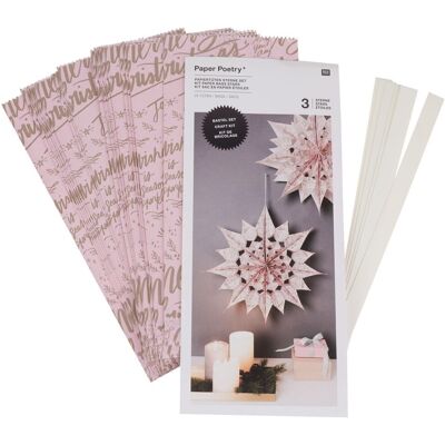 Rico Design Papiertüten Sterne-Set "Merry Christmas", groß, Rosa Rico Design Papiertüten Sterne-Set "Merry Christmas", groß, Rosa