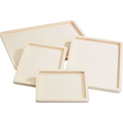 VBS Holz-Tabletts flach, 4er-Set VBS Holz-Tabletts flach, 4er-Set