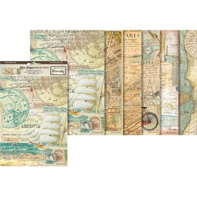 Stamperia Motiv-Strohseiden Sortiment "Around the World", 6er-Set Stamperia Motiv-Strohseiden Sortiment "Around the World", 6er-Set