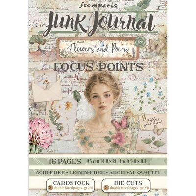 Stamperia A5 Junk Journal Focus Points "Flowers and Poems" Stamperia A5 Junk Journal Focus Points "Flowers and Poems"
