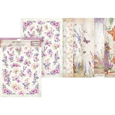 Stamperia Motiv-Strohseiden Sortiment "Lavender" Stamperia Motiv-Strohseiden Sortiment "Lavender"