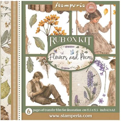 Stamperia Rub On Sortiment "Flowers and Poems" Stamperia Rub On Sortiment "Flowers and Poems"