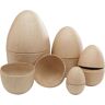 Beige Pappmaché-Eier, teilbar, 5-er Set