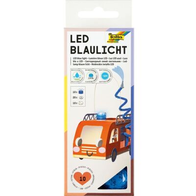 folia LED Blaulicht inkl. Batterien - 10 Stück folia LED Blaulicht inkl. Batterien - 10 Stück