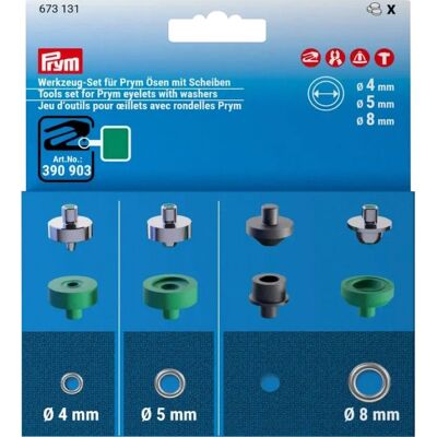 Prym Werkzeug-Set für Prym Ösen mit Scheiben, 4, 5 und 8 mm Prym Werkzeug-Set für Prym Ösen mit Scheiben, 4, 5 und 8 mm