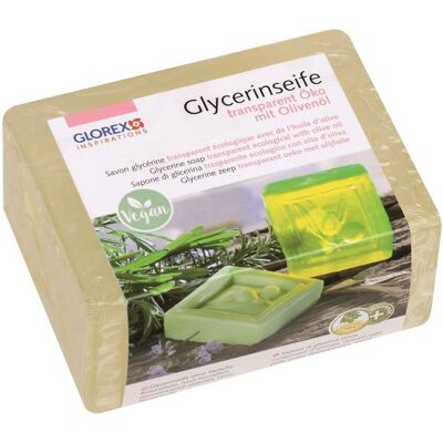 GLOREX Glycerin Öko-Gießseife "Olivenöl", Transparent - 500 g GLOREX Glycerin Öko-Gießseife "Olivenöl", Transparent - 500 g