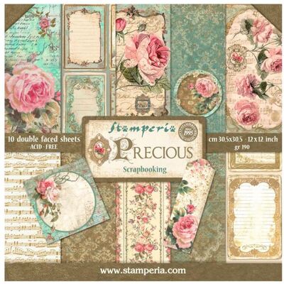 Stamperia Precious Gift Papierblock - 12x12 - Scrapbook-Block Stamperia Precious Gift Papierblock - 12x12 - Scrapbook-Block