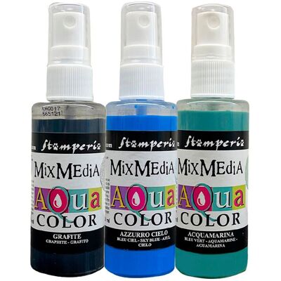 Stamperia Graftte Azzurro Cielo Acquamarina - Sprühfarben-Set Stamperia Graftte Azzurro Cielo Acquamarina - Sprühfarben-Set