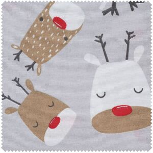 Motiv-Stoff Leinenoptik "Red Nose Rudi" Motiv-Stoff Leinenoptik "Red Nose Rudi"