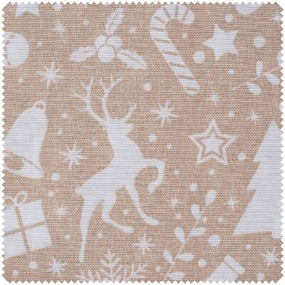 Motiv-Stoff Leinenoptik "Xmas all over" Motiv-Stoff Leinenoptik "Xmas all over"