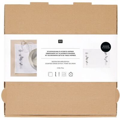Rico Design Stickpackung gezählter Kreuzstich "Platzsets Gräser" Rico Design Stickpackung gezählter Kreuzstich "Platzsets Gräser"