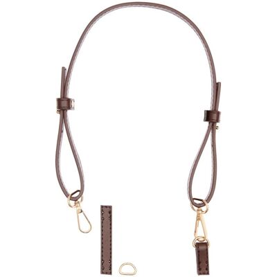 Rico Design Schulterriemen mit Karabiner "Kurz", verstellbar - Dunkelbraun/Gold Rico Design Schulterriemen mit Karabiner "Kurz", verstellbar - Dunkelbraun/Gold