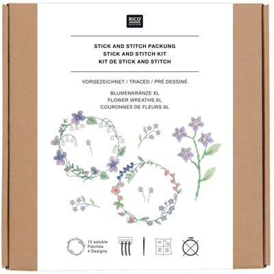 Rico Design Stick & Stitch Packung - Blumenkränze XL Rico Design Stick & Stitch Packung - Blumenkränze XL