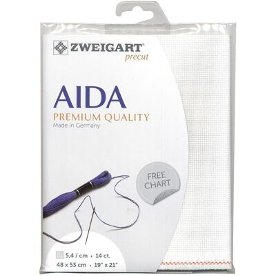 Zweigart Stern-Aida, Precut 48 x 53 cm - Weiß Zweigart Stern-Aida, Precut 48 x 53 cm - Weiß