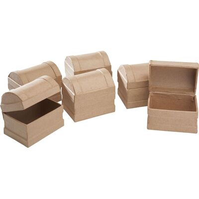 VBS Runddeckeltruhe, Pappmaché, 6 Stück VBS Runddeckeltruhe, Pappmaché, 6 Stück