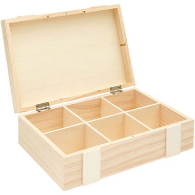 Rico Design Holz-Kiste mit 6 Fächern - Aufbewahrungsbox Rico Design Holz-Kiste mit 6 Fächern - Aufbewahrungsbox