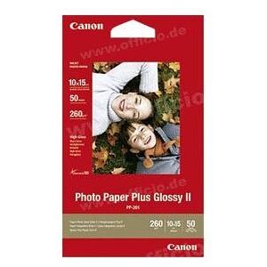 Canon Photo Paper Plus Glossy II PP-201 - Brillant - 100 x 150 mm - 260 g/m² - 50 feuille(s) papier photo - pour PIXMA iP2600, iP2700, iP3500, iX7000, MG2555, MG8250, mini320, MP520, MX7600, MX850