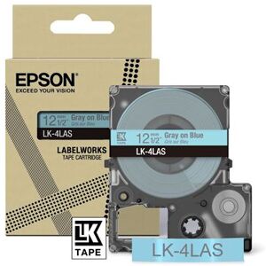 Epson LabelWorks LK-4LAS - Gris sur bleu - Rouleau (1,2 cm x 8 m) 1 cassette(s) boîte de suspension - cartouche de bande - pour LabelWorks LW-C410, LW-C610