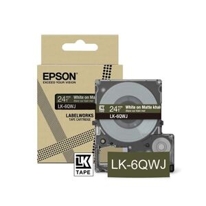 Epson LabelWorks LK-6QWJ - Blanc sur kaki mat - Rouleau (2,4 cm x 8 m) 1 cassette(s) boîte de suspension - cartouche de bande - pour LabelWorks LW-C610