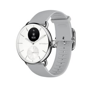 Withings ScanWatch 2 - 38 mm - acier inoxydable - montre intelligente hybride avec bande - fluoroélastomère - taille du poignet : 146-211 mm - monochrome - Bluetooth - 34.6 g - blanc perle