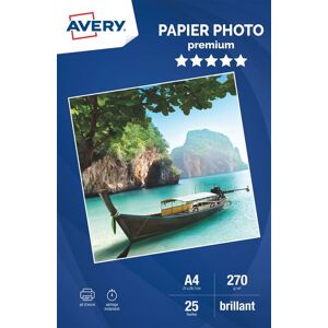 Avery Dennison Papier Photo 25 feuilles A4 brillant Avery 270g/m