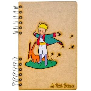 Carnet Bois A6 non ligné Komoni Le Petit Prince bras déployé