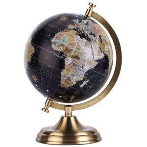 Cartotheque Egg Globe Rétro 18 cm noir pied laiton -  Collectif - (donnée non spécifiée)