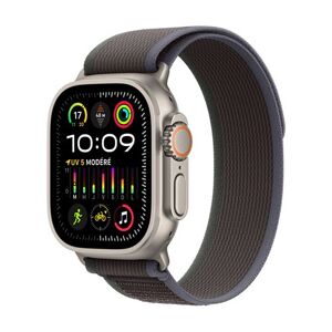 Apple Watch Ultra 2 GPS + Cellular, boîtier en titane de 49 mm avec boucle Trail bleue et Noire M/L
