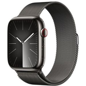 Apple Watch Series 9 GPS + Cellular, boîtier en acier inoxydable graphite de 45 mm avec bracelet Milanais graphite