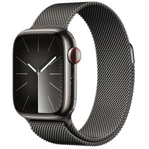 Apple Watch Series 9 GPS + Cellular, boîtier en acier inoxydable graphite de 41 mm avec bracelet Milanais graphite