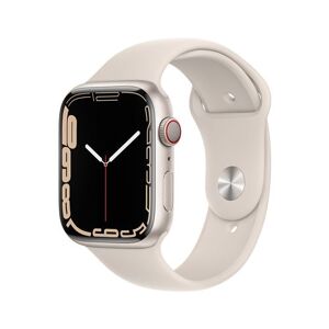 Apple Watch Series 7 GPS + Cellular, boîtier Aluminium Lumière Stellaire 45mm avec Bracelet Sport Lumière Stellaire