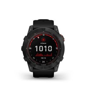 Montre connectée Garmin Fenix 7X Solar Gray avec bracelet silicone Noir