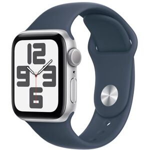 Apple Watch SE (GPS) - 2e génération - 40 mm - aluminium argenté - montre intelligente avec bande sport - fluoroélastomère - bleu orage - taille du bracelet : S/M - 32 Go - Wi-Fi, Bluetooth - 26.4 g